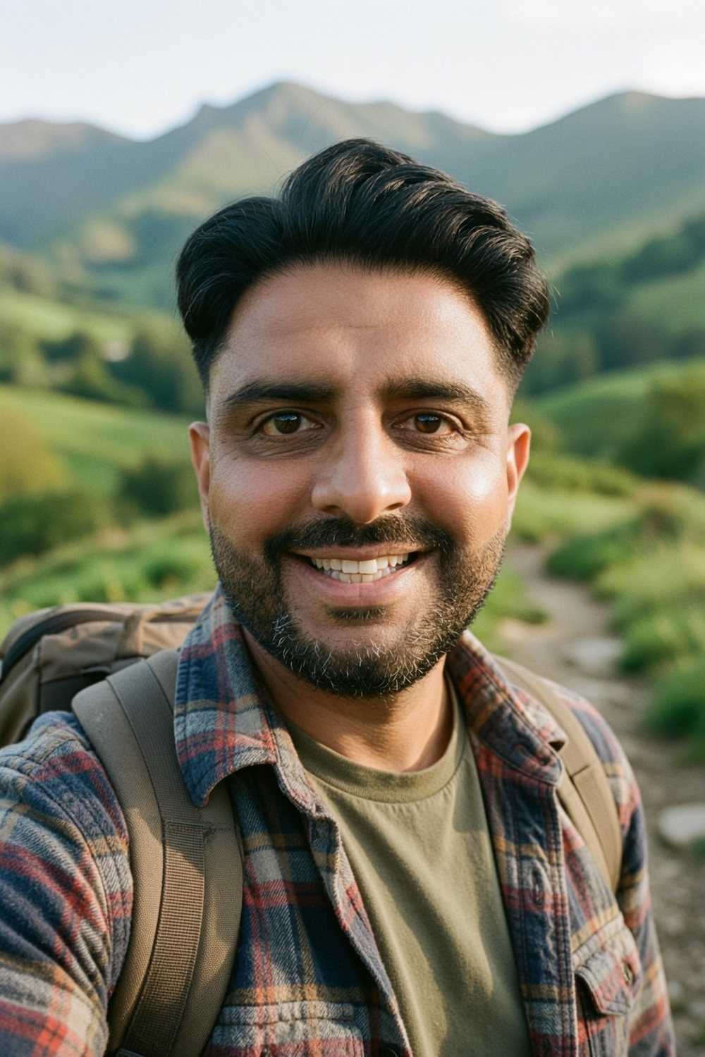 Parm Bains standing in a field